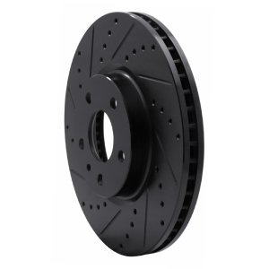 Ford Special Service Police Sedan Brake Rotor (1) - Front Left - R1 Concepts - Drilled & Slotted - Black - `13-`20